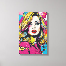 Frische Retro Pop Portrait Leinwanddruck