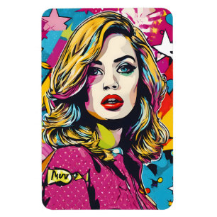 Frische Retro Pop Portrait Magnet