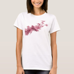 Frische rosa abstrakte Vögel Kreativdruck T-Shirt