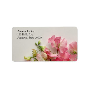 Frische Rosa Frühlingserbse Adressaufkleber