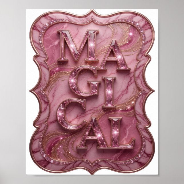 Frische rosa MAGISCHE Statement Design Poster (Vorne)