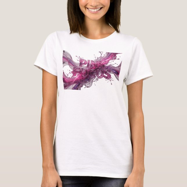 Frische rosa PINK FOCUS Statement T-Shirt (Vorderseite)