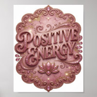 Frische rosa POSITIVE ENERGIE 3D-Textkunst