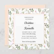 Frische rosa Wildblumen Chic Botanische Hochzeit