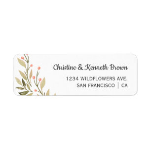 Frische rosa Wildblumen Hochzeit personalisiert