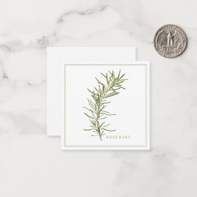 FRISCHE ROSEMARY 2,5" Square Flat Card Mitteilungskarte (Vorderseite/Rückseite Beispiel)
