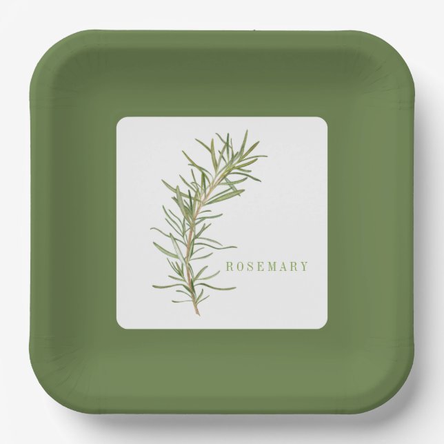 FRISCHE ROSEMARY 9" Square Paper Teller - Green (Vorderseite)