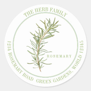 FRISCHE ROSEMARY Large Round Address Umschlag Aufk Runder Aufkleber