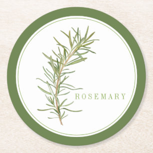 FRISCHE ROSEMARY Round Paper Untersetzer (+text) G