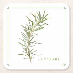 FRISCHE ROSEMARY Square Paper Untersetzer (+text)