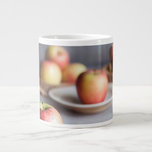 Frische rote Äpfel auf dem Tisch, Apfelkuchen Jumbo-Tasse