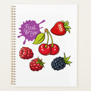 Frische rote Beeren und Kirschen Planer