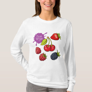Frische rote Beeren und Kirschen T-Shirt