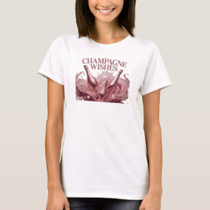 Frische rote CHAMPAGNER-WÜNSCHE Grafik T-Shirt