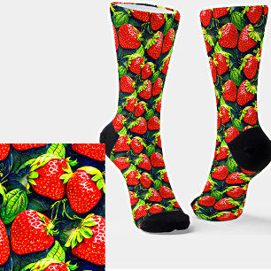 Frische Rote Erdbeeren Sweet Fruit Muster Socken