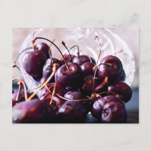 Frische rote Kirschen Fotografie Feiertagspostkarte