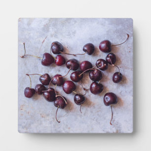 Frische rote Kirschen Fotografie Fotoplatte