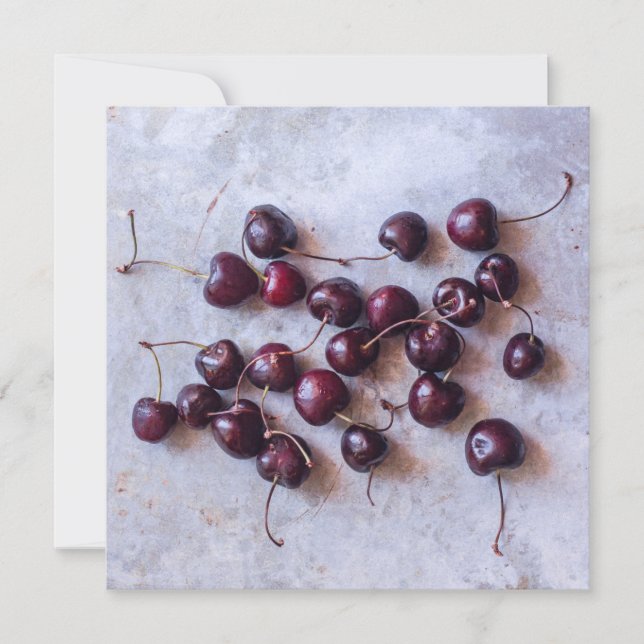 Frische rote Kirschen Fotografie Karte (Vorderseite)