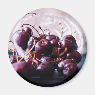 Frische rote Kirschen Fotografie Magnet
