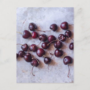 Frische rote Kirschen Fotografie Postkarte