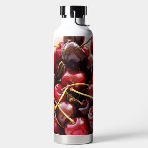 Frische rote Kirschen in einer Schüssel Fotografie Trinkflasche