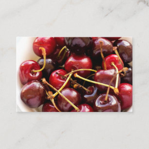 Frische rote Kirschen in einer Schüssel Fotografie Visitenkarte