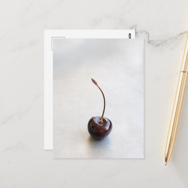 Frische rote Kirschfotografie Postkarte (Vorderseite/Rückseite Beispiel)