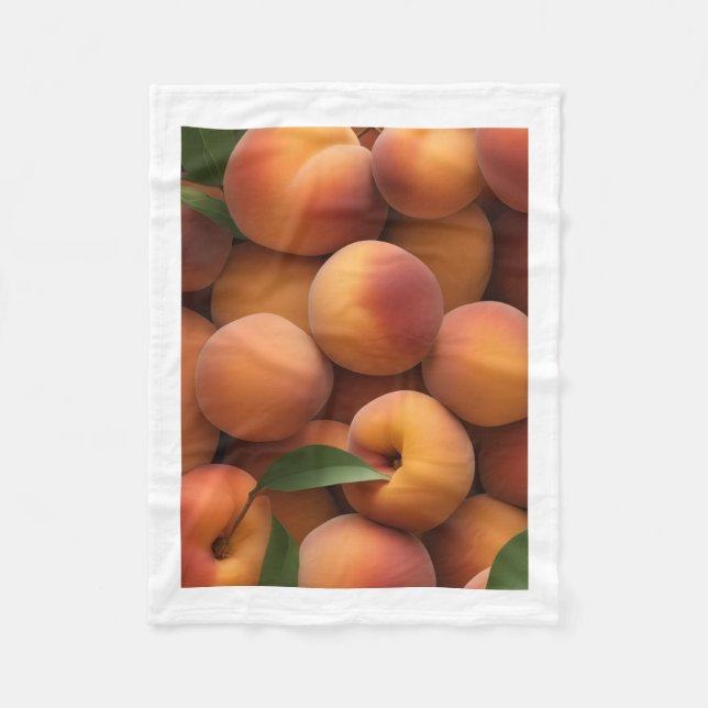 Frische saftige Pfirsiche Obst Wurfdecke Fleecedecke (Vorderseite)