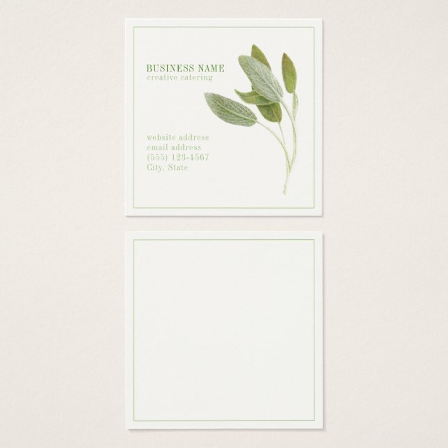 FRISCHE SAGE 2.5 Square Business Card (Vorne & Hinten)