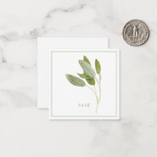 FRISCHE SAGE 2,5" Square Flat Card Mitteilungskarte