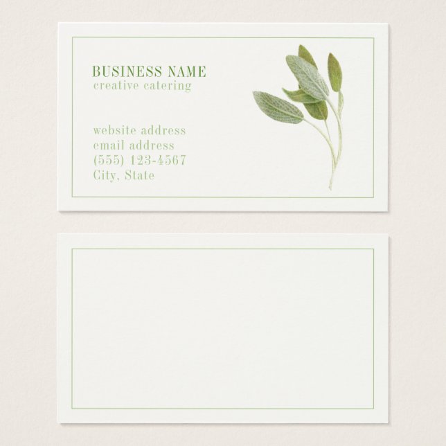 FRISCHE SAGE 3.5x2-Visitenkarte (Vorne & Hinten)