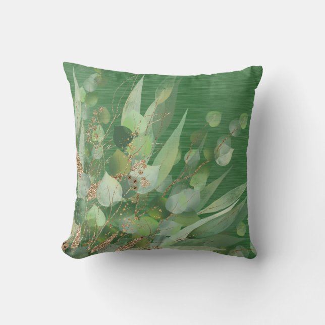 FRISCHE SAGE EUCALYPTUS BRUSHED METALLIC PILLOW KISSEN (Vorderseite)