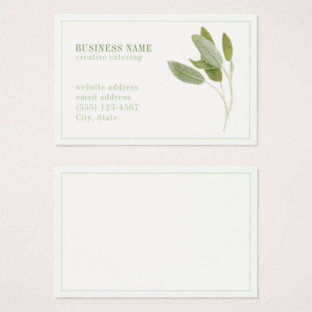 FRISCHE SAGE Euro Business Card (Vorne & Hinten)