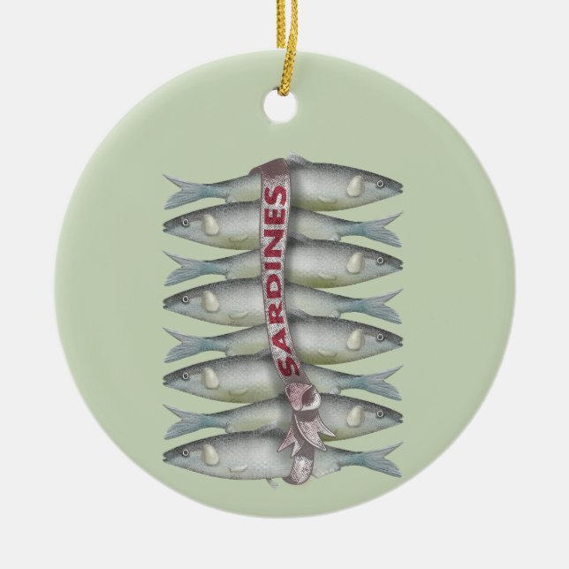 Frische Sardinen Keramik Ornament (Vorne)