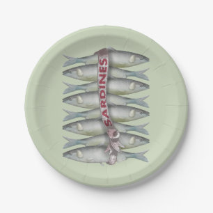 Frische Sardinen Pappteller