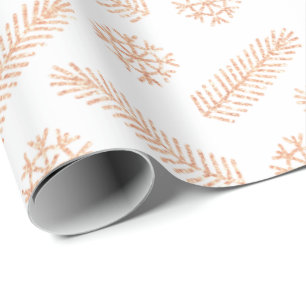 Frische Schneeflocken Rosa Rose Gold Hütte Urlaub Geschenkpapier