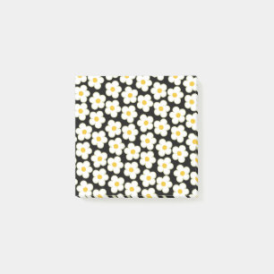 Frische Schwarz-Weiß-Retro-Blume Muster Frühjahr Post-it Klebezettel