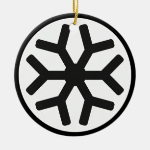 Frische Schwarz-Weiß-Schneeflocken-Urlaubsornament Keramikornament