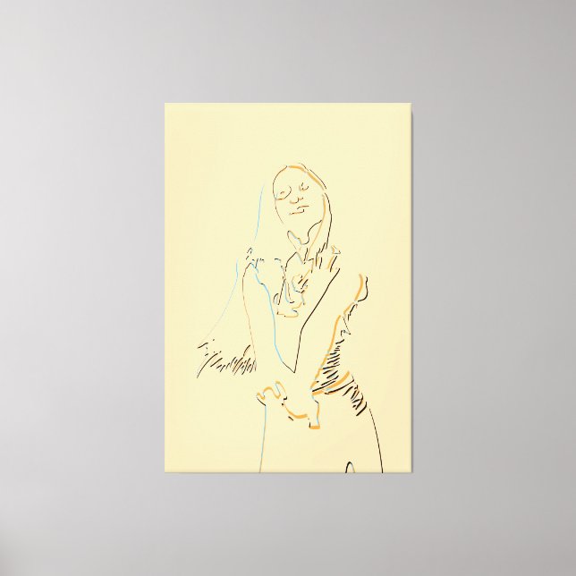 Frische Schwarze Linie Tanz Female Leinwanddruck (Vorderseite)