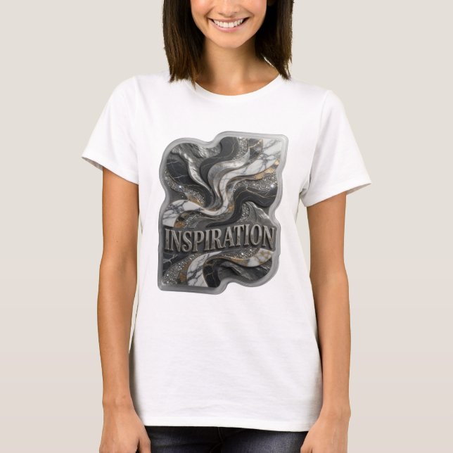 Frische Silber INSPIRATION Slogan T-Shirt (Vorderseite)