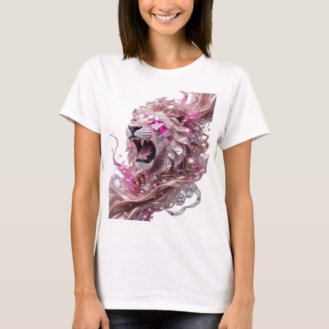 Frische Silber-LÖWENKÖNIG-Statement-Design T-Shirt (Vorderseite)