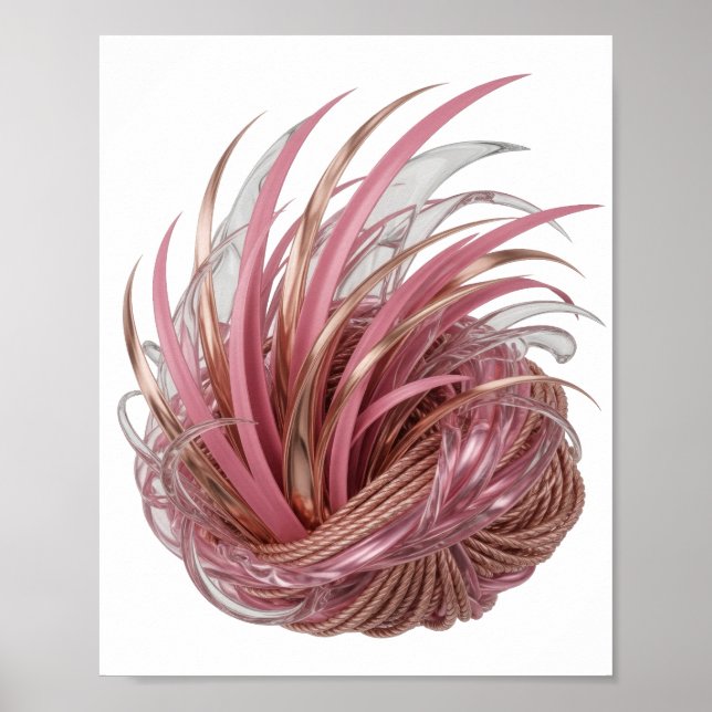 Frische silberne ABSTRACT ART Gestaltung Poster (Vorne)