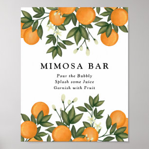 Frische Sommer-Zitrus-Botanik-Orangen-Mimosa-Bar Poster