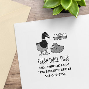 Frische Stockenten-Eier Bauernhof-Adresse Gummistempel
