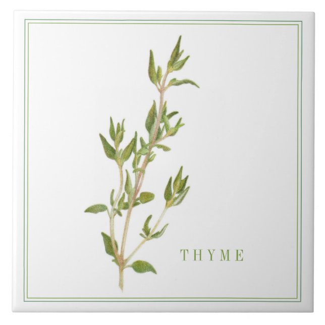 FRISCHE THYME 6x6-Keramik-Datei (+text) Fliese (Vorderseite)