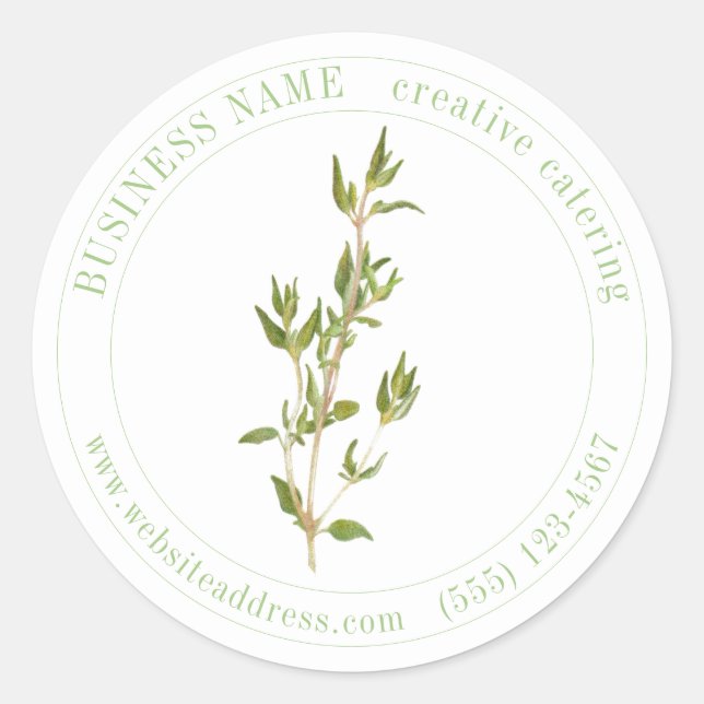 FRISCHE THYME Biz ID Large Round Stickers (Vorderseite)
