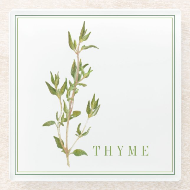 FRISCHE THYME Glas-Getränkeverpackung Glasuntersetzer (Vorderseite)