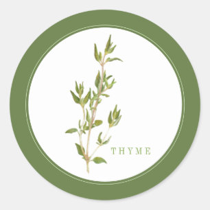 FRISCHE THYME Kleine runde Sticker (+Text) Grün