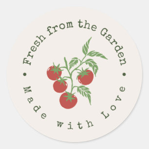 Frische Tomate aus dem botanischen Garten Custom R Runder Aufkleber