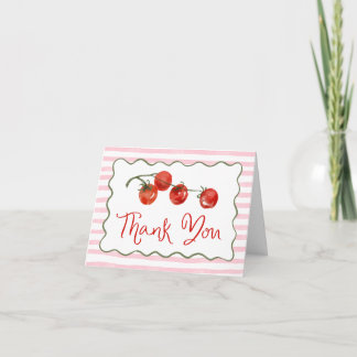 Frische Tomaten-Hochzeitsdusche Rosa Dankeskarte